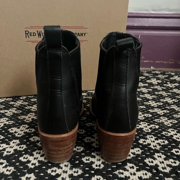 Red Wing Heritage Black Leather Harriet Stacked Heel Ankle Boots Size 6 - Picture 4 of 6